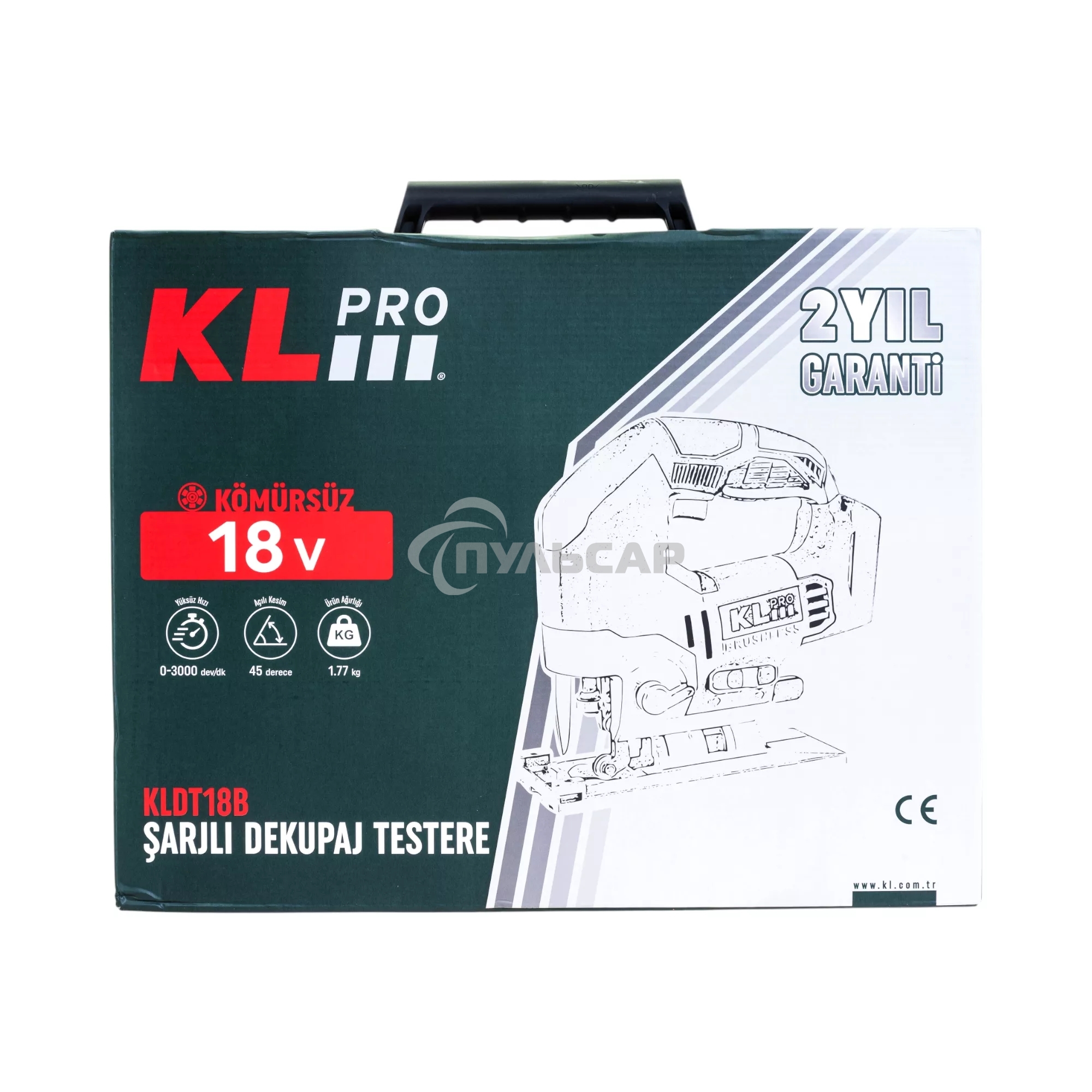 Профессиональный лобзик бесщеточный KLPRO KLDT18B-80 (18В, Li-ion-2шт, 8.0А·ч, патрубок для пылесоса, полотна (дерево/металл, З/У-4А, кейс)