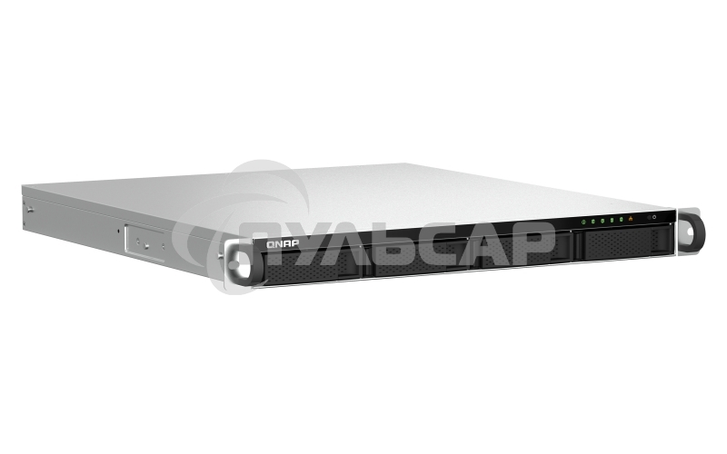 Сетевое хранилище SMB QNAP TS-464U-8G NAS 4 HDD trays, rackmount 1U, 1 PSU. 4-core Intel Celeron N5105/N5095 2.0-2.9 GHz, 8 Gb RAM MAX, 2x2.5GbE, 2xUSB 3.2 Gen 2 (10Gbps), 2xUSB 2.0, 1xHDMI, PCIe Gen 3 x2, W/o rail kit RAIL-B02