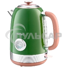 Чайник электрический Kitfort KT-6110 1.7л. 2200Вт зеленый (корпус: нержавеющая сталь)