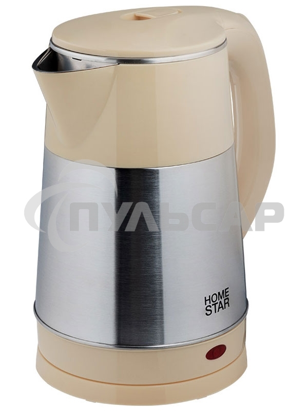 Чайник электрический HOMESTAR HS-1055 2,3 л, 1500 Вт, нержавеющая сталь/бежевый