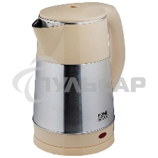 Чайник электрический HOMESTAR HS-1055 2,3 л, 1500 Вт, нержавеющая сталь/бежевый