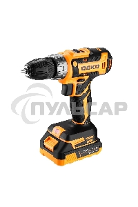 Дрель-шуруповерт Deko GCD20DU PRO, Аккумуляторная, 20В, 2 АКБ, Кейс + набор 63 инструмента для дома