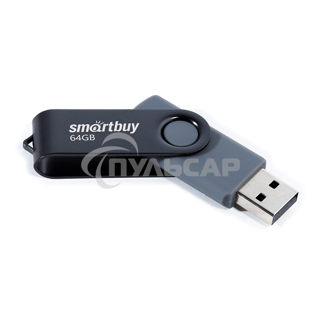 Флешка USB 2.0 Smartbuy 64 Gb, Twist черный