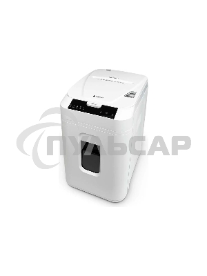 Шредер Heleos АП40-5 белый с автоподачей (секр.P-5) фрагменты 180лист. 37лтр. скрепки скобы пл.карты