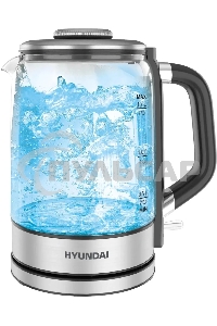 Чайник электрический Hyundai HYK-G5501 1.7 л, 2200 Вт, серебристый/черный