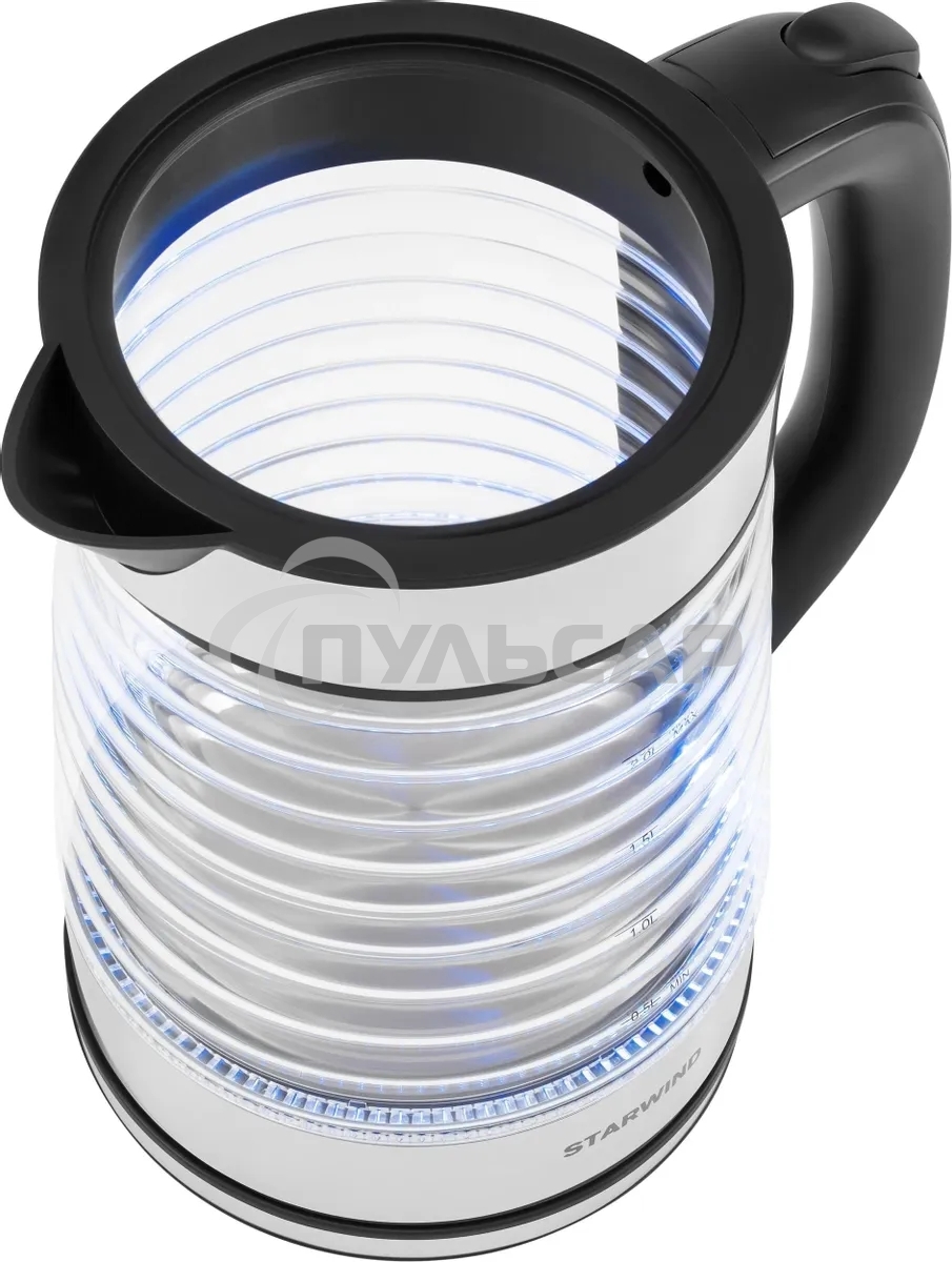 Чайник электрический Starwind SKG2111 2л. 1800Вт черный/прозрачный корпус: стекло