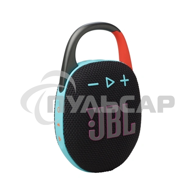 Колонка портативная JBL Clip 5 черный/оранжевый 7W Mono BT 10м 1400mAh