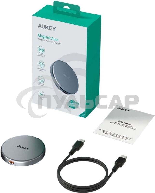 Беспроводное зарядное устройство Aukey LC-MC10 Magnetic Qi2