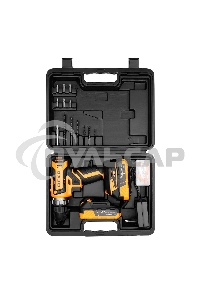 Дрель-шуруповерт Deko GCD20DU PRO, Аккумуляторная, 20В, 2 АКБ, Кейс + набор 63 инструмента для дома