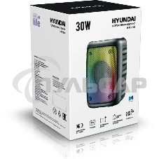 Портативная колонка Hyundai H-PS1006 черный 30 Вт 1.0 BT 10м 1500mAh