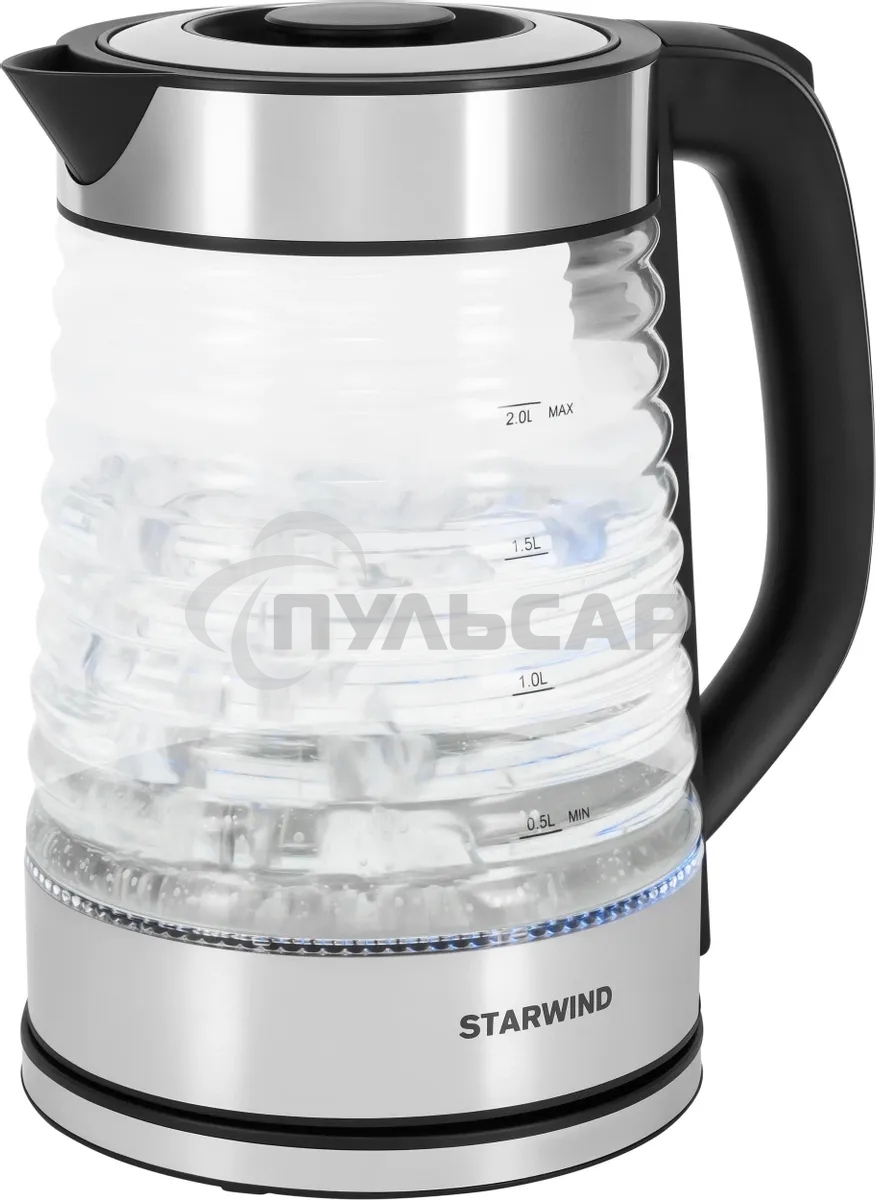 Чайник электрический Starwind SKG2111 2л. 1800Вт черный/прозрачный корпус: стекло