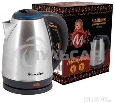 Чайник электрический Матрена MA-001 1,8 л, сталь,цвет крышки голубой (005456)