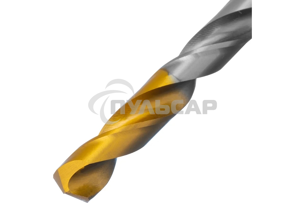 Сверло спиральное по металлу Denzel 7,5 х 156 мм, Р6М5, Golden Tip, удлиненное