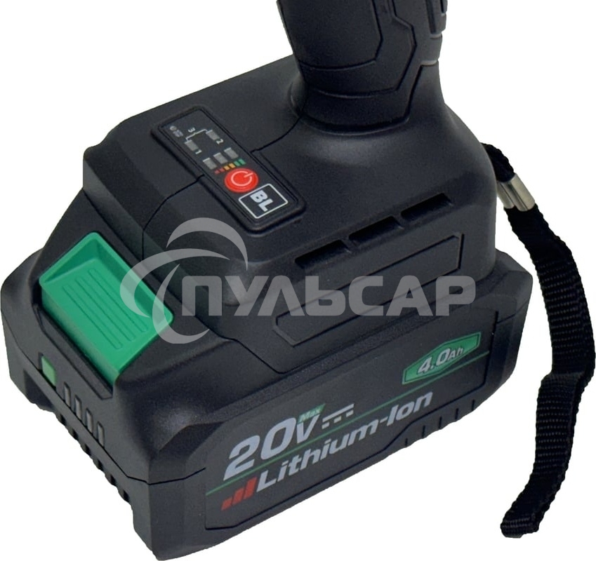 Гайковерт ударный аккумуляторный DWT ABWP-20 HDN-4C2 BMC /20В/500 Нм/2400 об.в мин/3000 уд.в мин/M12-M28/бесщеточный мотор/LED-подсветка/2 АКБ, 4 А·ч/ЗУ/кейс/черный (ABWP-20 HDN-4C2 BMC)