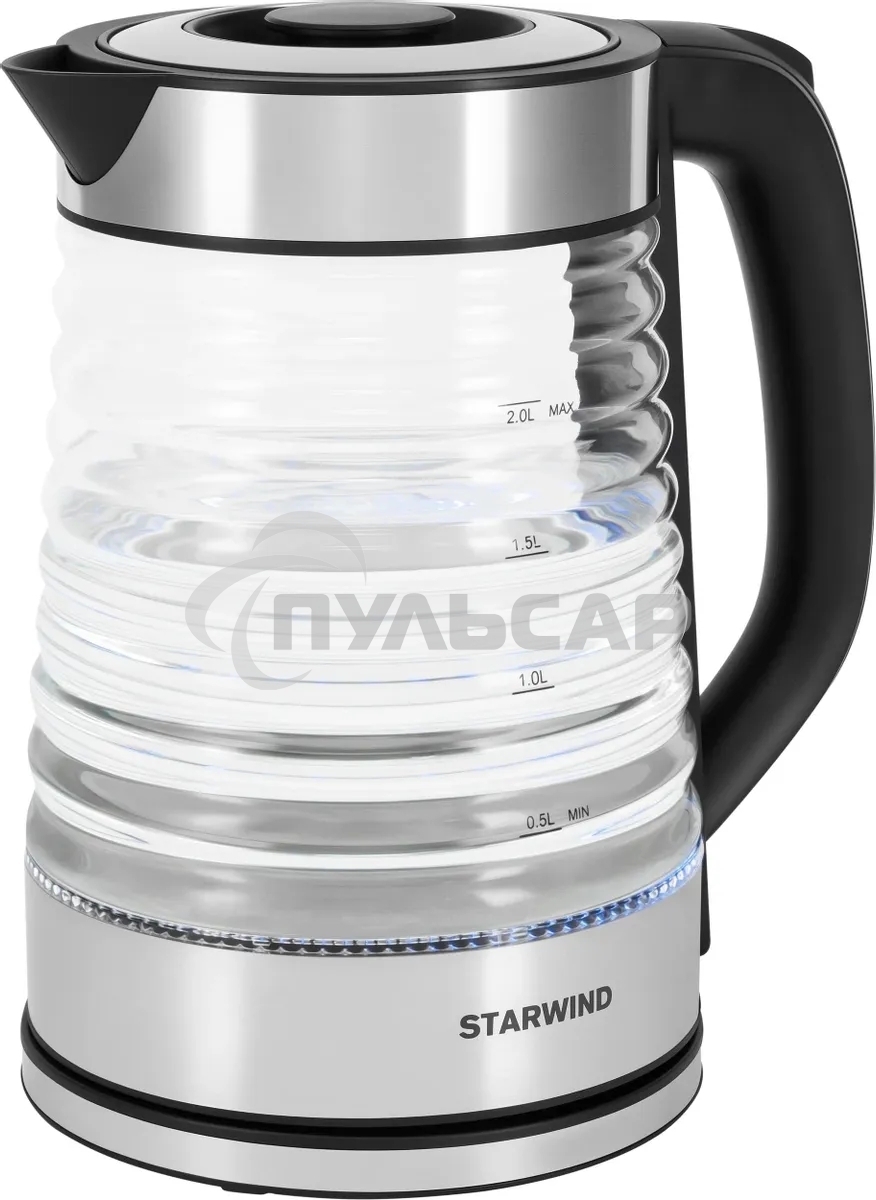 Чайник электрический Starwind SKG2111 2л. 1800Вт черный/прозрачный корпус: стекло