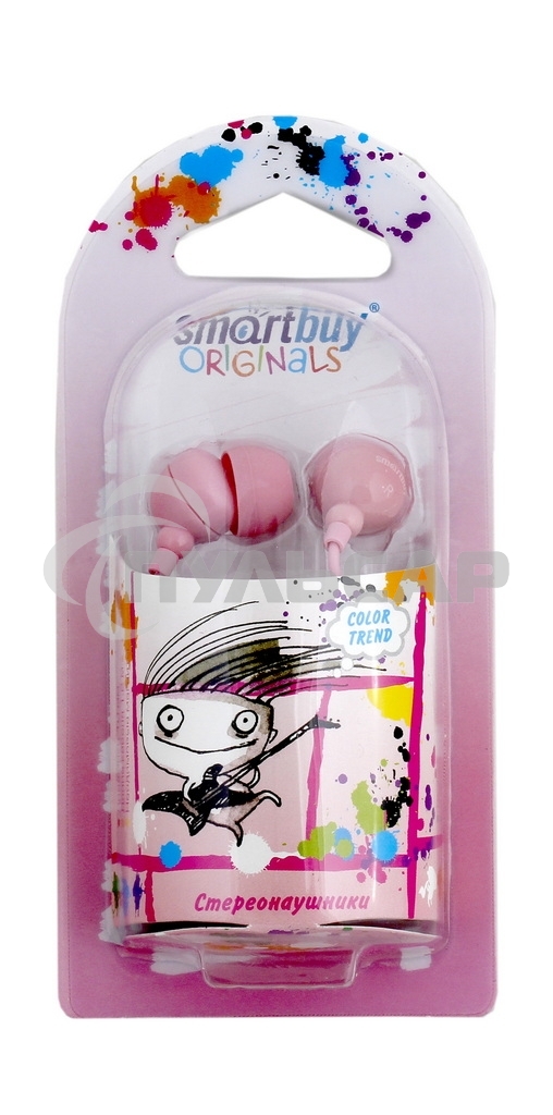 Внутриканальные наушники Smartbuy® COLOR TREND, розовые (арт. SBE-3100)/320