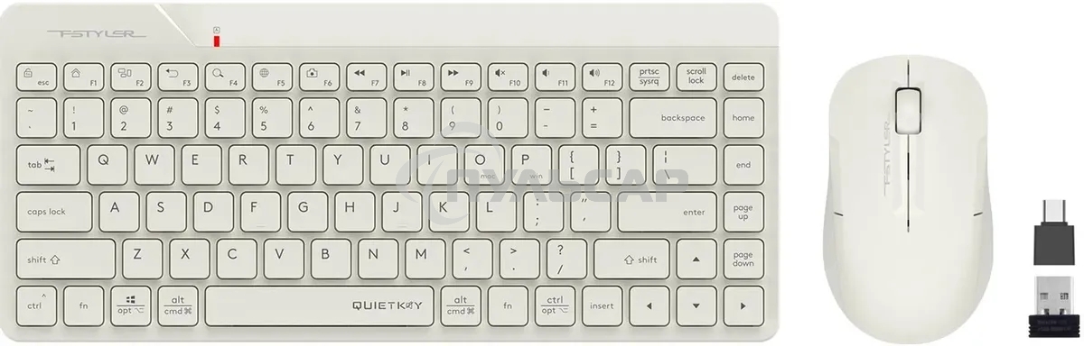 Комплект клавиатура + мышь A4Tech Fstyler FG2200 Air2 клав:бежевый мышь:бежевый USB беспроводная slim