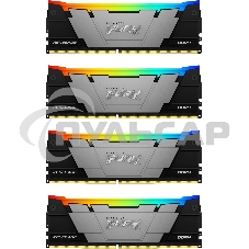 Оперативная память Kingston Fury Renegade, DDR4, 32Gb (4x8Gb), 3200MHz, CL16, DIMM, с радиаторами, RGB, серебристый/черный