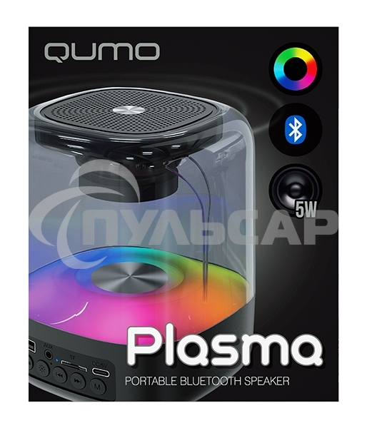 Акустическая система QUMO Plasma ВТ 0082 5 ВТ объемное звучание RGB подсветка