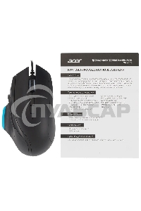 Мышь проводная Acer OMW123 черный, 6400 dpi, USB, кнопки - 8