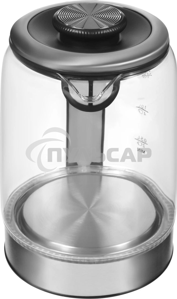 Чайник электрический Hyundai HYK-G5501 1.7 л, 2200 Вт, серебристый/черный