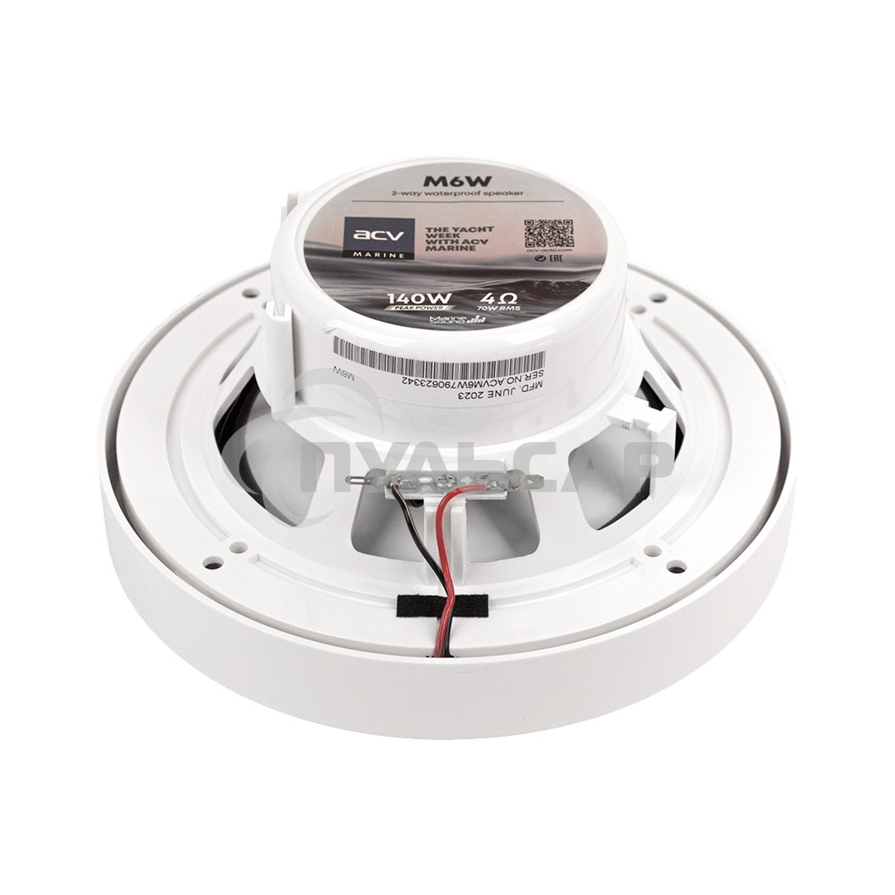Колонки автомобильные ACV Marine M6 белый 70Вт 87дБ 16.5см (6 1/2дюйм) (ком.:2кол.) коаксиальные двухполосные