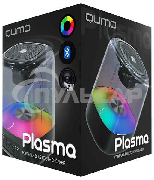 Акустическая система QUMO Plasma ВТ 0082 5 ВТ объемное звучание RGB подсветка