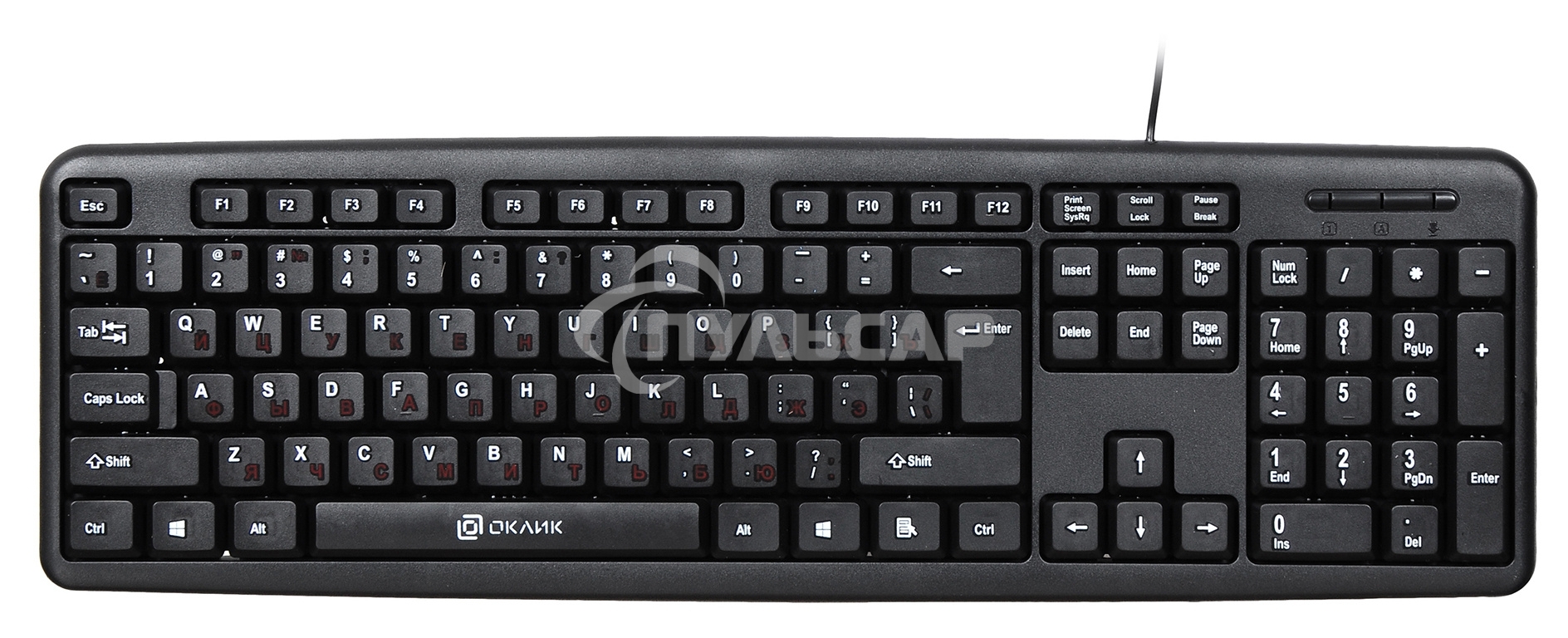 Клавиатура проводная Oklick 90M, USB, черный