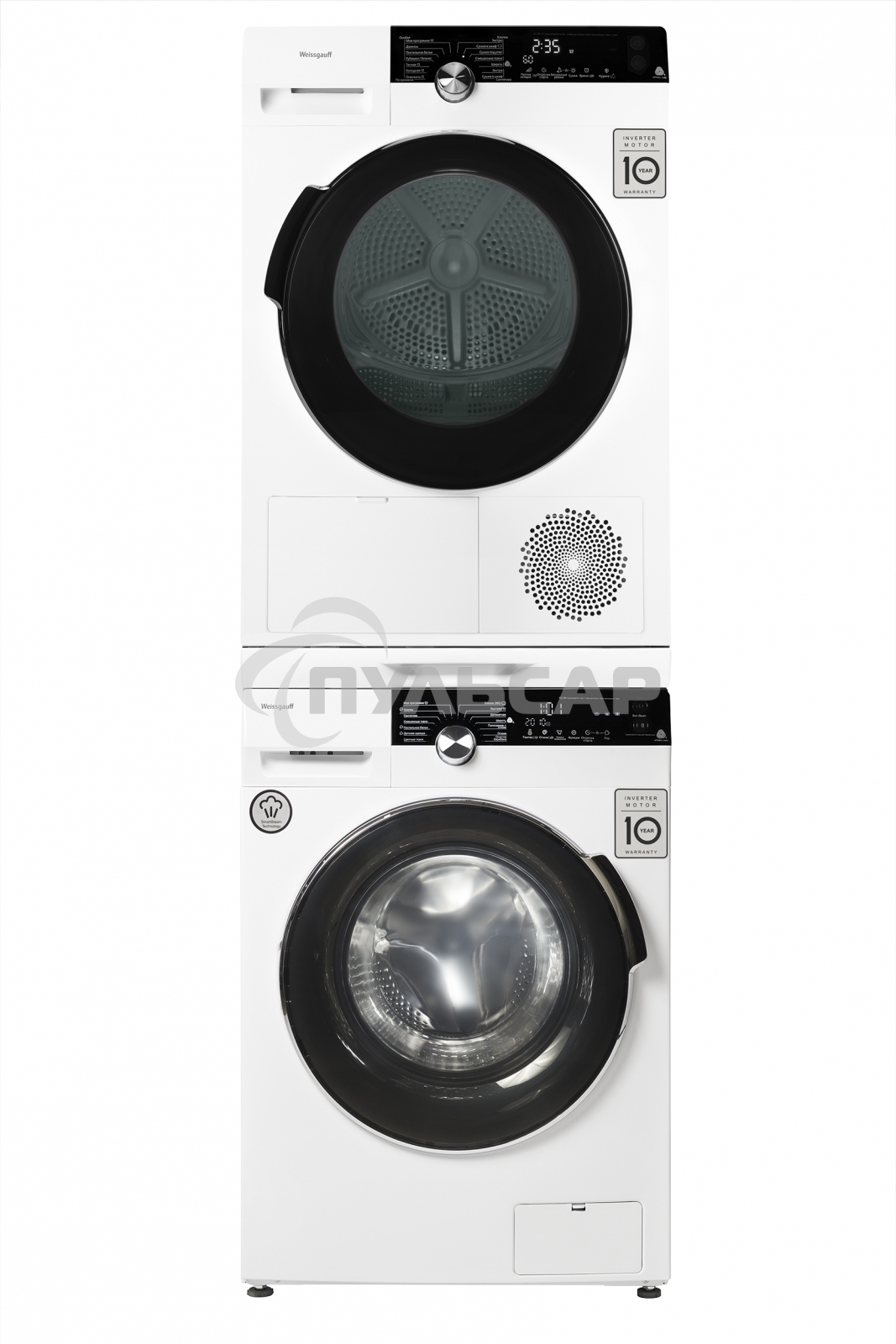 Сушильная машина Weissgauff WD 599 DC Inverter Heat Pump белый, 9 кг, сушка - тепловой насос, программ - 14, 59.5 x 84.5 x 64 см