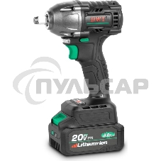 Гайковерт ударный аккумуляторный DWT ABWP-20 HDN-4C2 BMC /20В/500 Нм/2400 об.в мин/3000 уд.в мин/M12-M28/бесщеточный мотор/LED-подсветка/2 АКБ, 4 А·ч/ЗУ/кейс/черный (ABWP-20 HDN-4C2 BMC)