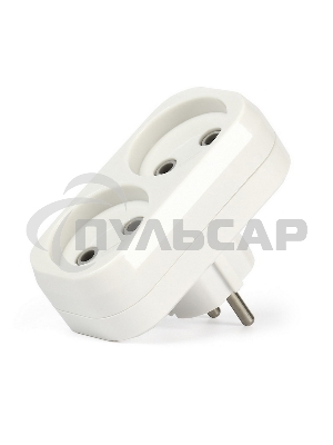 Плоский разветвитель Smartbuy (SBE-10-A02-2) 2 гнезда без заземления плоский 10А 250B