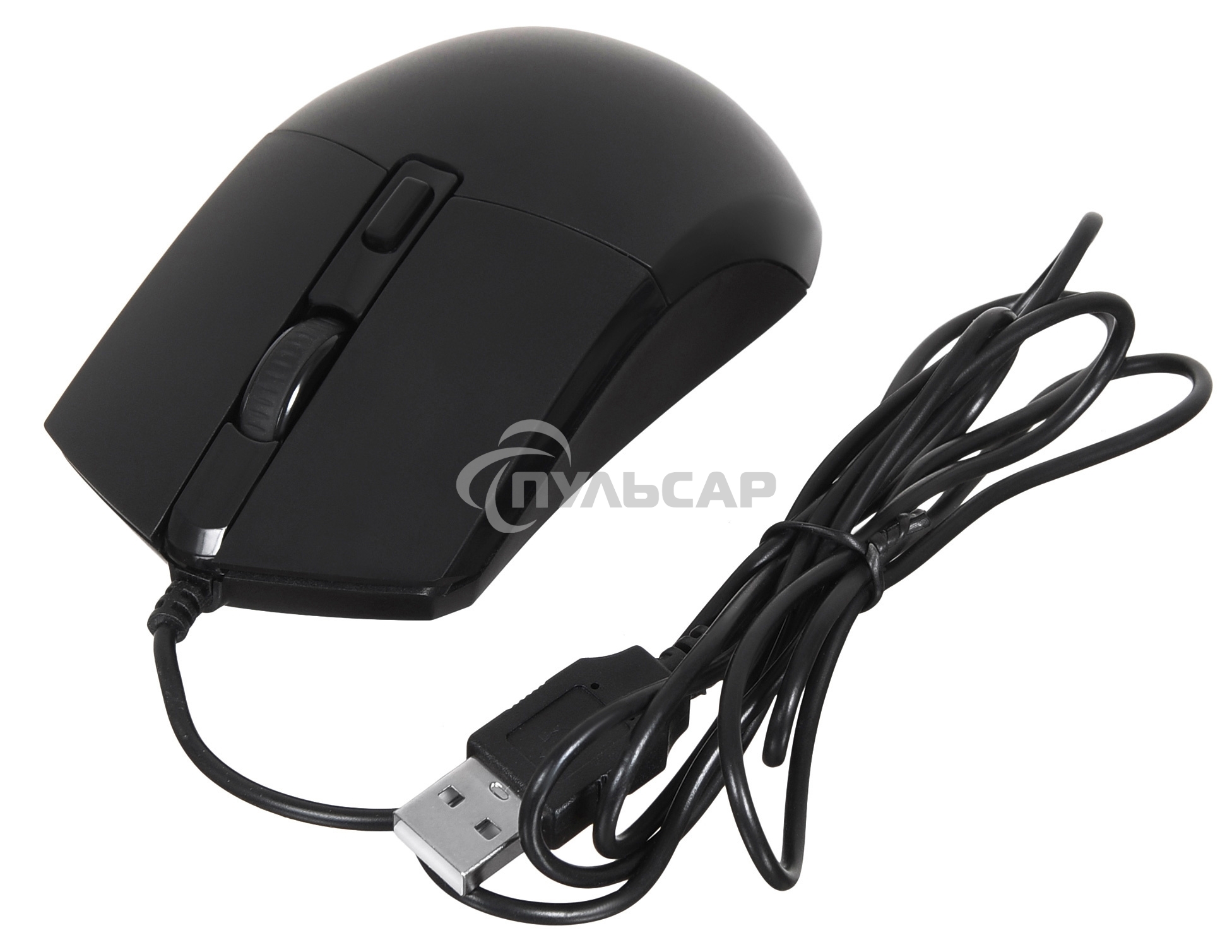 Мышь проводная Oklick 207M черный, 2400 dpi, USB, кнопки - 4