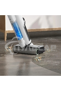 Пылесос моющий Deerma DEM-VX910W белый/черный, питание от аккумулятора, 230 Вт, уборка влажная/сухая, пылесборник 0.7 л, работа от АКБ max - 45 мин