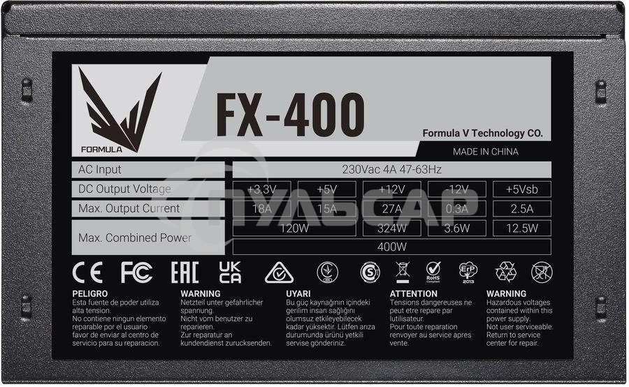 Блок питания Aerocool / Formula FX-400 RTL, 400Вт, 120мм, черный