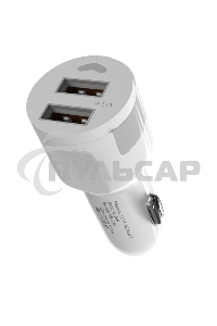 Автомобильное зарядное устройство Maxvi CCM-212 Plus T белый 2.1A