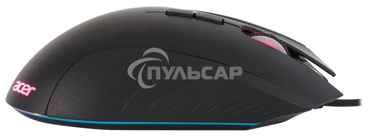 Мышь проводная Acer OMW123 черный, 6400 dpi, USB, кнопки - 8