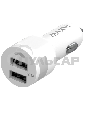 Автомобильное зарядное устройство Maxvi CCM-212 Plus T белый 2.1A