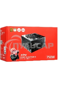 Блок питания ADATA XPG Core Reactor II COREREACTORII750GOLD RTL (COREREACTORII750G-BKCEU), 750Вт, 80 PLUS Gold, 120мм, модульный, черный