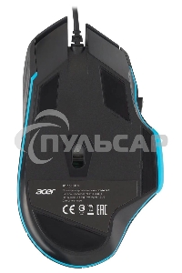 Мышь проводная Acer OMW123 черный, 6400 dpi, USB, кнопки - 8