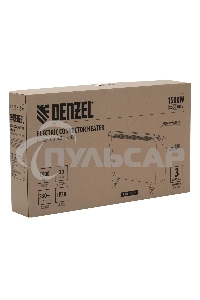 Конвектор Denzel XCE-1500B черный, 1500 Вт, 20 м2, термостат