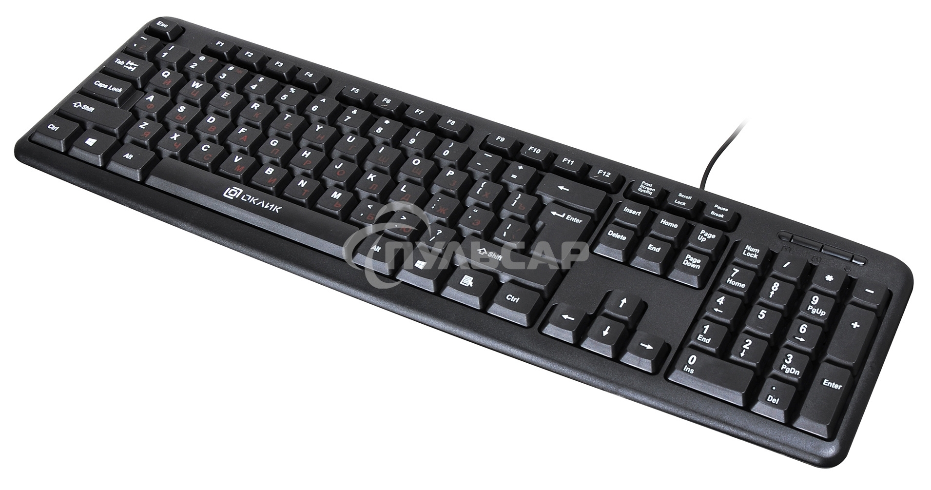 Клавиатура проводная Oklick 90M, USB, черный