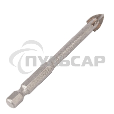 Сверло по керамической плитке Denzel 8 мм, крестовая пластина, 6-гр. хвостовик