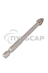 Сверло по керамической плитке Denzel 8 мм, крестовая пластина, 6-гр. хвостовик