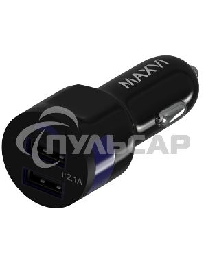 Автомобильное зарядное устройство Maxvi CCM-212 Plus T черный 2.1A