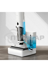 Пылесос моющий Deerma DEM-VX910W белый/черный, питание от аккумулятора, 230 Вт, уборка влажная/сухая, пылесборник 0.7 л, работа от АКБ max - 45 мин