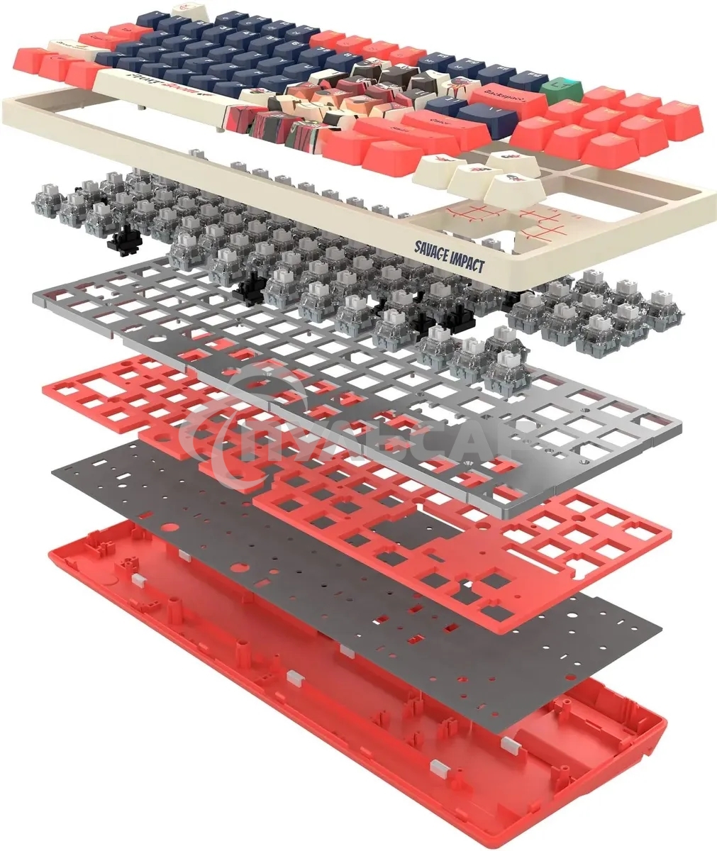 Клавиатура проводная A4Tech Bloody AT87 Proxy Boom USB бежевый/красный