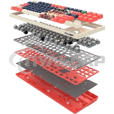 Клавиатура проводная A4Tech Bloody AT87 Proxy Boom USB бежевый/красный