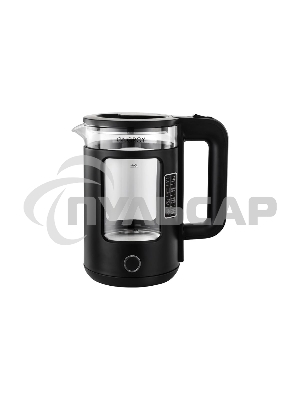 Чайник электрический Energy E-256, 1500Вт, 1,5л, стекло, черный