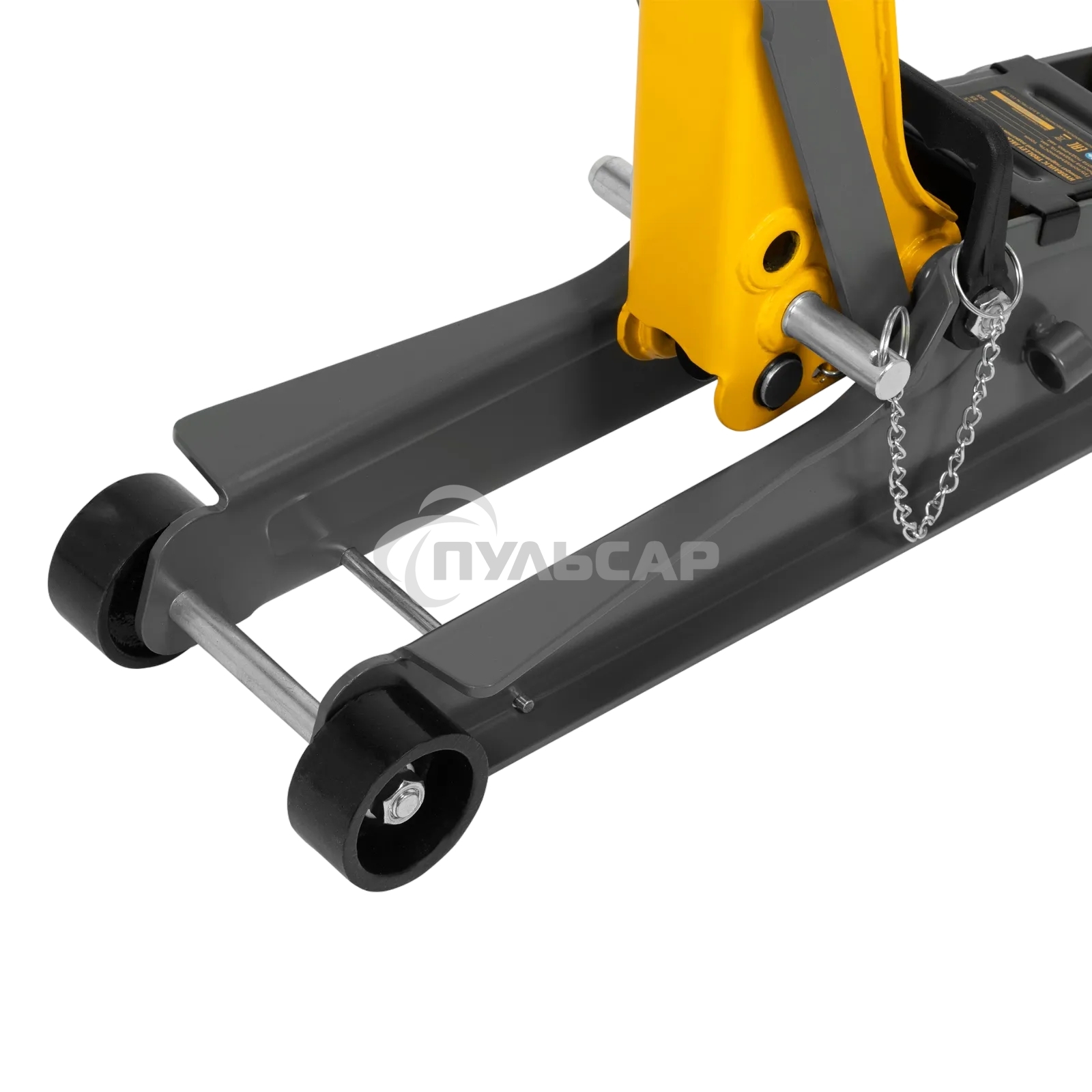 Домкрат гидравлический подкатной с фиксатором Denzel 2,5 т,85-385 мм, в пласт. кейсе