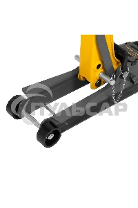 Домкрат гидравлический подкатной с фиксатором Denzel 2,5 т,85-385 мм, в пласт. кейсе